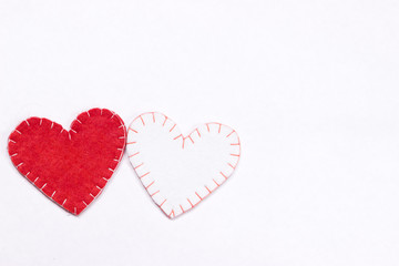 Red and white hearts.