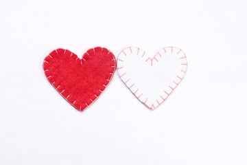 Red and white hearts.