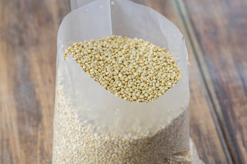 Organic quinoa grains.