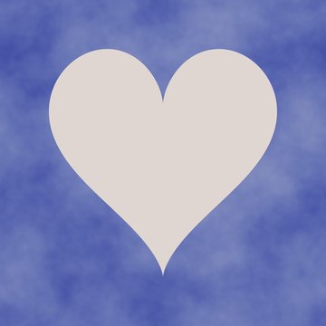 Simple heart shape on heaven blue or love blue frame
