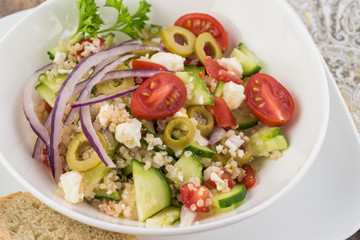 Quinoa mediterranean salad.