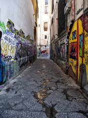 Graffiti in an alley in Naples