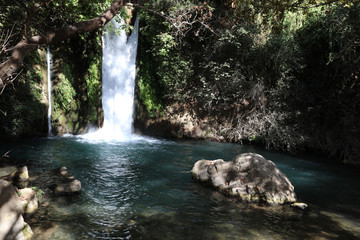 Wasserfall am Banyas, Quellfluss des Jordan. Israel