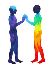 mastermind, chakra power, inspiration abstract thought together, watercolor painting hand drawn