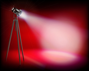 Spotlight on the stage. Vector illustration.