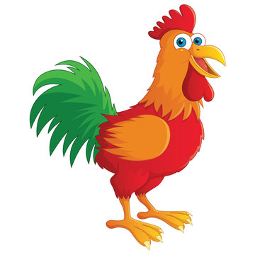 Vector Illustration Of Cartoon Rooster