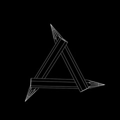 Color pencils frame.Isolated on black background. Vector outline