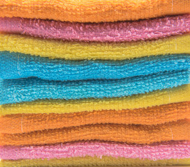 Closeup Colorful Beautiful towels for background .