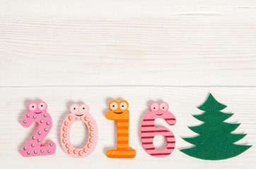Obraz premium christmas card with funny numbers 2016