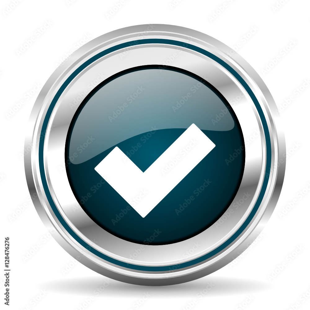 Poster vote vector icon. chrome border round web button. silver metallic pushbutton.