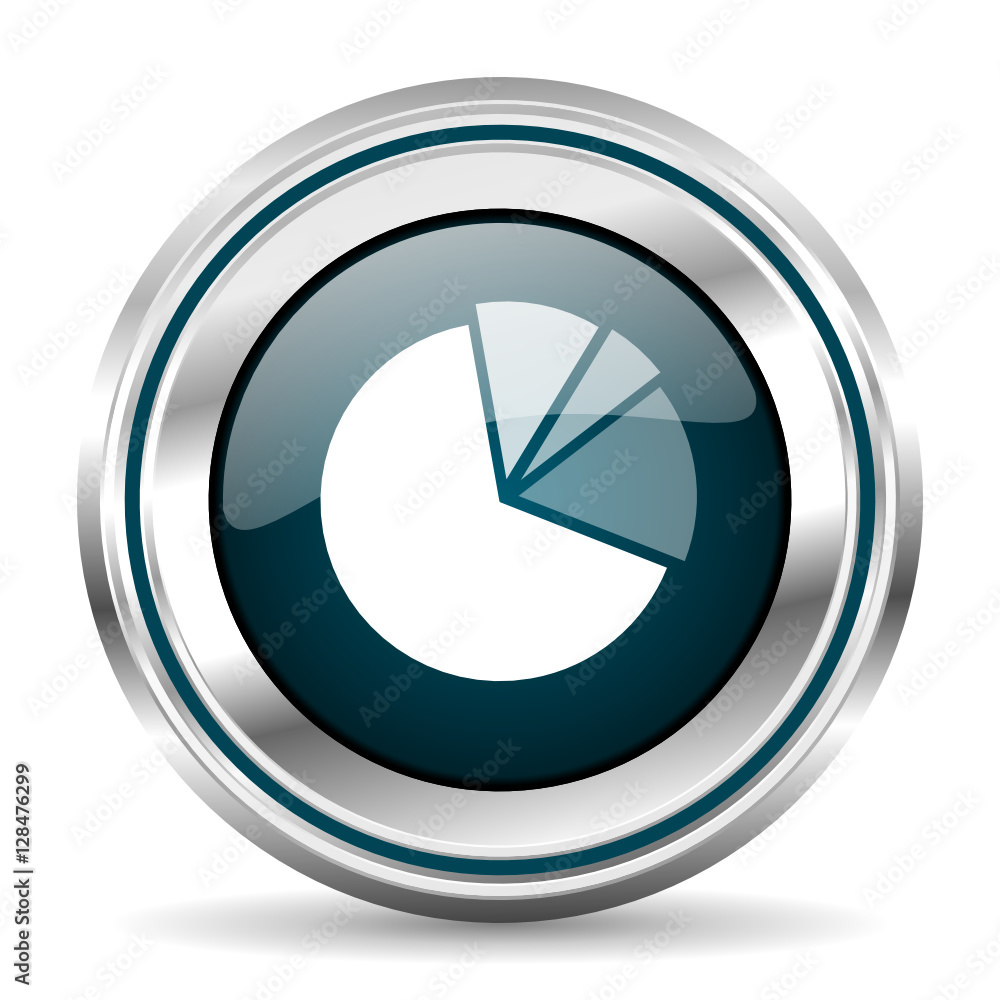 Poster Diagram vector icon. Chrome border round web button. Silver metallic pushbutton.