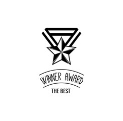 Medal. Award Symbol Vector Illustration. Isolated Design Element