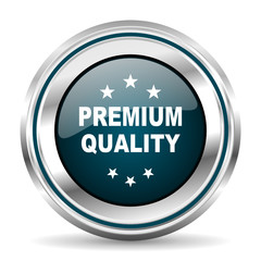 Premium quality vector icon. Chrome border round web button. Silver metallic pushbutton.