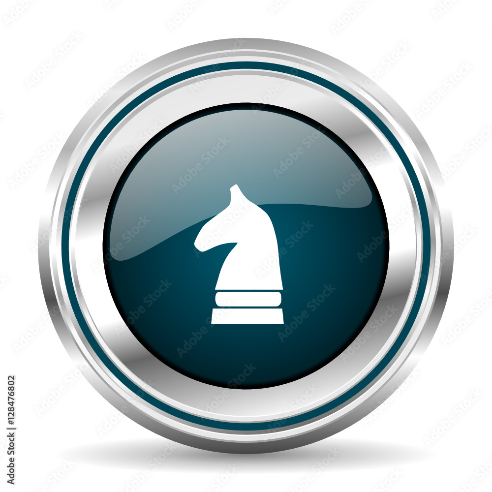 Poster  vector icon. Chrome border round web button. Silver metallic pushbutton.