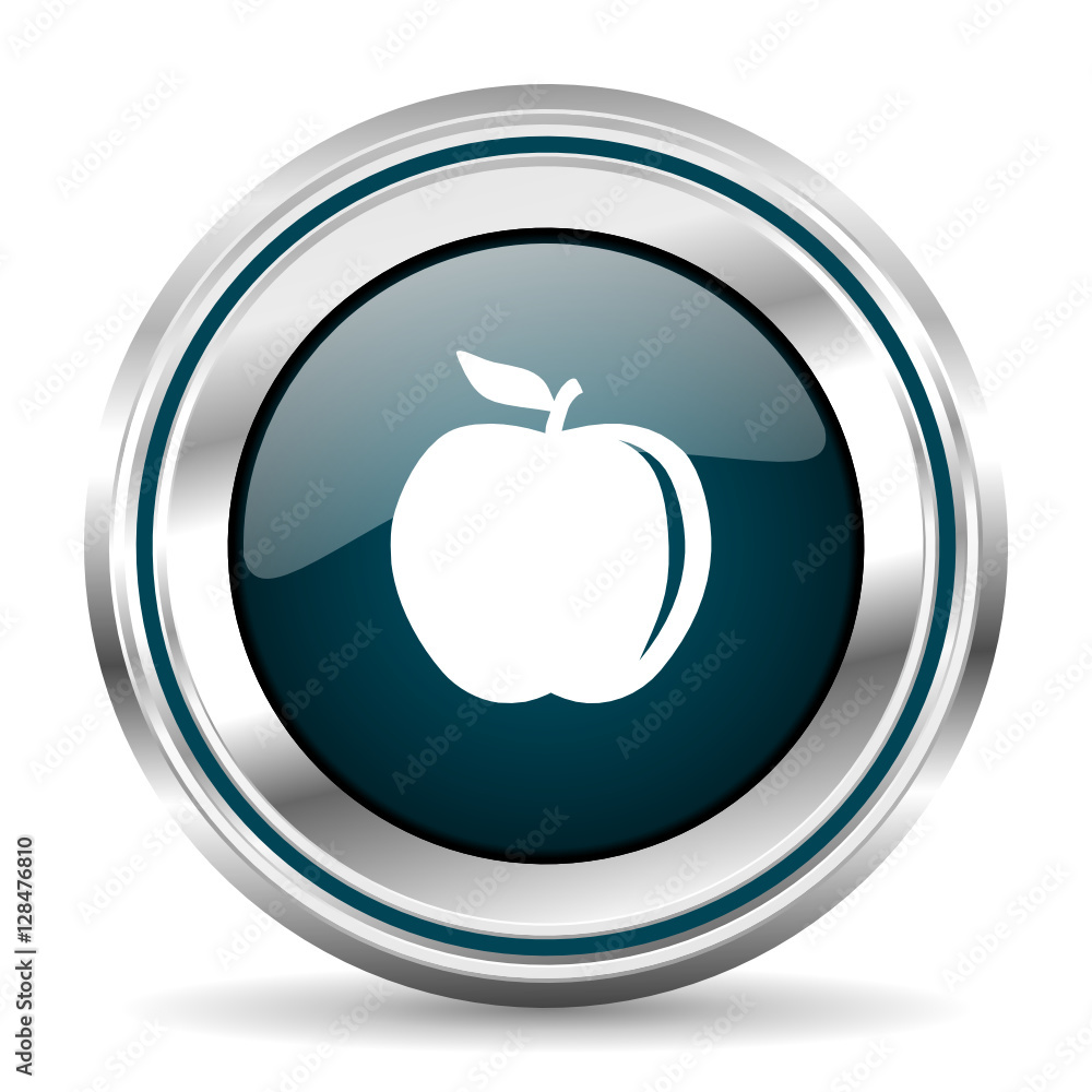 Aufkleber  vector icon. Chrome border round web button. Silver metallic pushbutton.