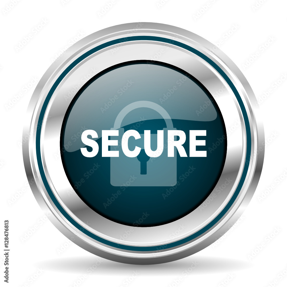 Poster  vector icon. Chrome border round web button. Silver metallic pushbutton.