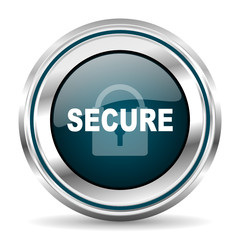  vector icon. Chrome border round web button. Silver metallic pushbutton.