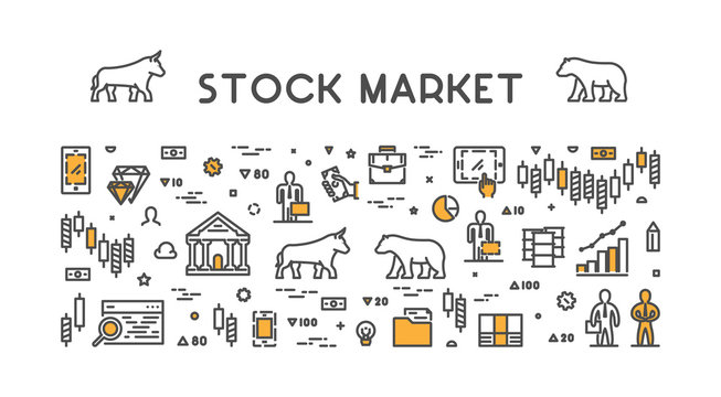 Line vector design concept for stock market.