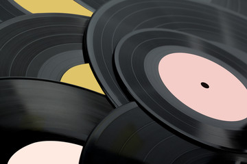 Vinyl discs isolated on white