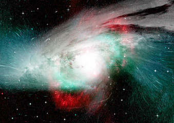 Stars, dust and gas nebula in a far galaxy