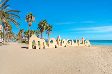 Malagueta beach in Malaga. Andalusia, Spain