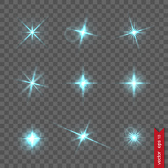 Set of flash lights and shiny glitter
