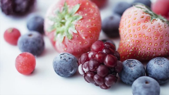Frozen berries with frost