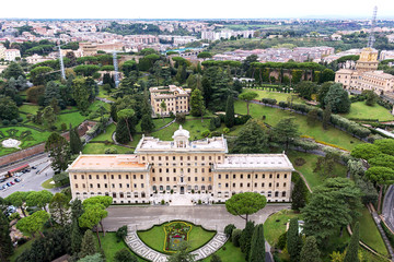 Fototapeta na wymiar Vatican and aerial view of the city, rome, italy