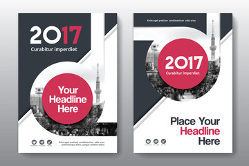 Red Color Scheme with City Background Business Book Cover Design Template in A4. Can be adapt to Brochure, Annual Report, Magazine,Poster, Corporate Presentation, Portfolio, Flyer, Banner, Website.