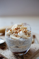 Banana chia yogurt pudding
