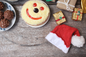 Donut with christmas decoration