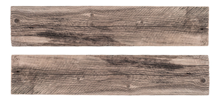 Fototapeta Old planks isolated on white.