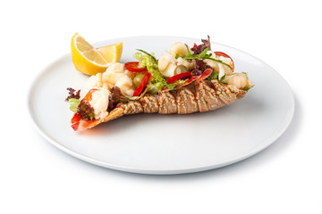 lobster with salad