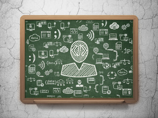 Fototapeta premium Database concept: Programmer on School board background