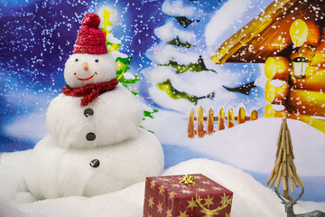 Snowman. Merry Christmas and happy New Year.