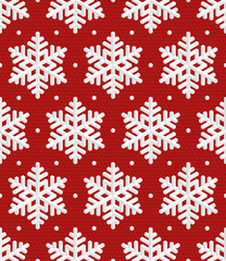 Naklejka na ściany i meble Traditional Christmas Seamless Pattern with Isometric 3D Snowfla