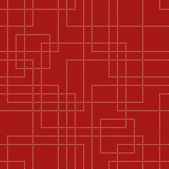 Geometric Seamless Pattern of Dotted Lines Squares.