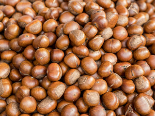 Closeup group of  chestnuts 1