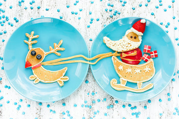 Christmas fun food for kids, funny breakfast idea