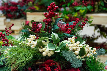 Christmas decorations. Christmas tree. New Year's toys.