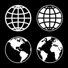 Globe icon set.