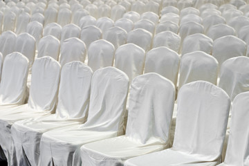 Fototapeta premium group White chair in big room