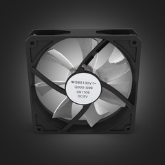 computer cooler isolated on black gradient background 3d