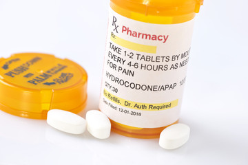 Facsimile Hydrocodone Prescription.  Label created by photographer.