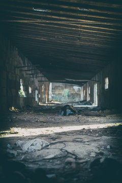 Interior of old abandoned building.