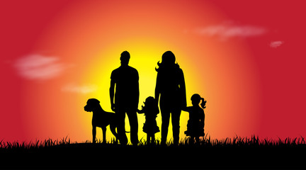 Vector silhouette of family.