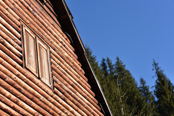 Natural wooden house detail