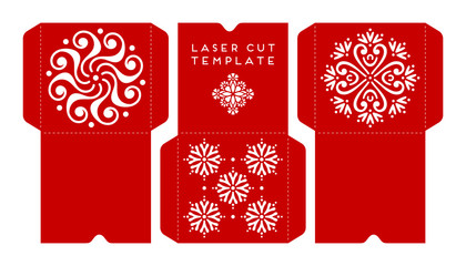 Vector wedding card laser cut template