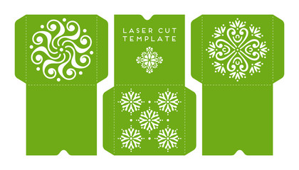 Vector wedding card laser cut template