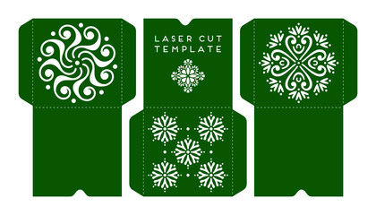 Vector wedding card laser cut template